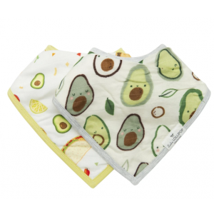 Loulou Lollipop Bandana Muslin Bib 2-Pieces Set - Avocados